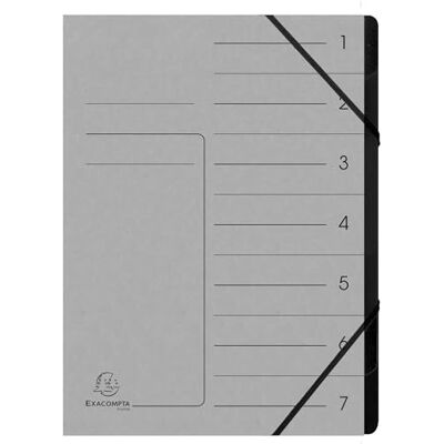 Exacompta Rif. 540711E Cartone da 10 raccoglitori con dorso aggraffato, con elastico, copertina stampata in carta lucida e interna in carta riciclata nera, 7 scomparti, 24,5 x 32 cm, formato A4 Exacompta Rif. 540711E Cartone da 10 raccoglitori con dorso aggraffato, con elastico, copertina stampata in carta lucida e interna in carta riciclata nera, 7 scomparti, 24,5 x 32 cm, formato A4