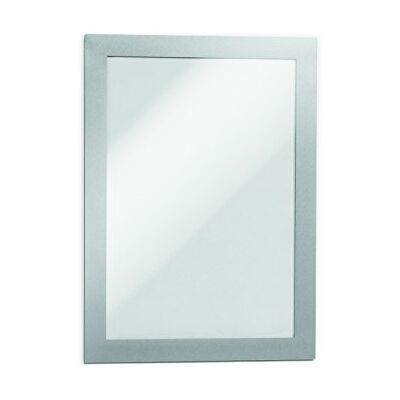 Durable Duraframe Portadocumenti magnetico autoadesivo, formato A5, 14 x 21,6 cm, cornice argentata, confezione da 2 pezzi Durable Duraframe Portadocumenti magnetico autoadesivo, formato A5, 14 x 21,6 cm, cornice argentata, confezione da 2 pezzi