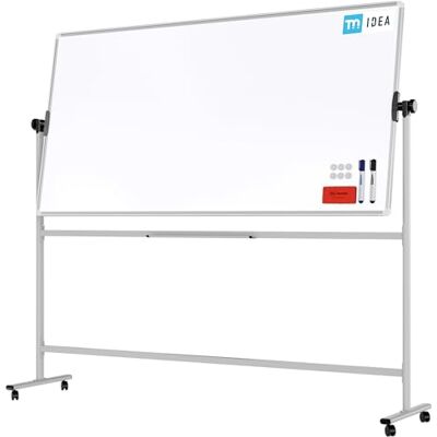 ALLboards Lavagna mobile TM IDEA® bifacciale girevole magnetica e cancellabile 200×100 cm – serie FLEX ALLboards Lavagna mobile TM IDEA® bifacciale girevole magnetica e cancellabile 200×100 cm – serie FLEX
