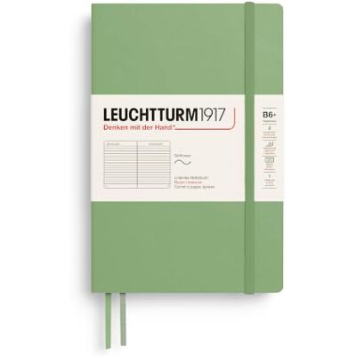 LEUCHTTURM1917 Taccuino Paperback B6+ Copertina morbida, Sage, A righe 123 pagine numerate, indice, 2 segnapagina, tasca a soffietto, cucito a filo LEUCHTTURM1917 Taccuino Paperback B6+ Copertina morbida, Sage, A righe 123 pagine numerate, indice, 2 segnapagina, tasca a soffietto, cucito a filo