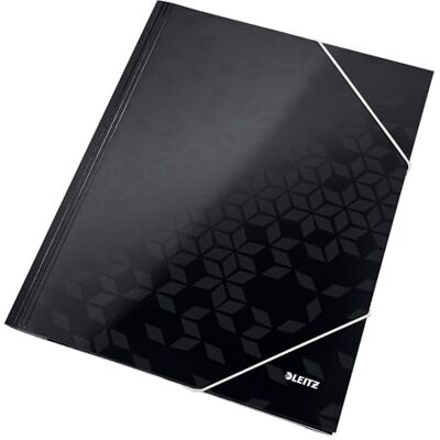 Leitz Cartella a 3 lembi WOW A4 Cardboard, Nero Leitz Cartella a 3 lembi WOW A4 Cardboard, Nero
