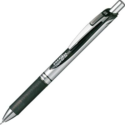 Pentel Penna a inchiostro Energel, punta 0,5 mm, ricaricabile, con inserti dall’aspetto metallico Siver Body with Black Accent Pentel Penna a inchiostro Energel, punta 0,5 mm, ricaricabile, con inserti dall’aspetto metallico Siver Body with Black Accent