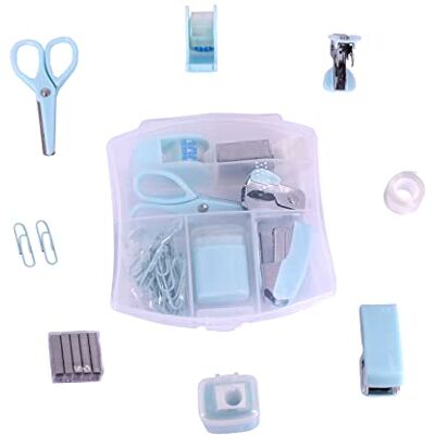 YIZOCENGUO Kit accessori per ufficio Mini Tacker Kit – Include mini impilatore, forbici, rimozione della pinza, clip per pinze, dosatore a nastro (Blue) YIZOCENGUO Kit accessori per ufficio Mini Tacker Kit – Include mini impilatore, forbici, rimozione della pinza, clip per pinze, dosatore a nastro (Blue)