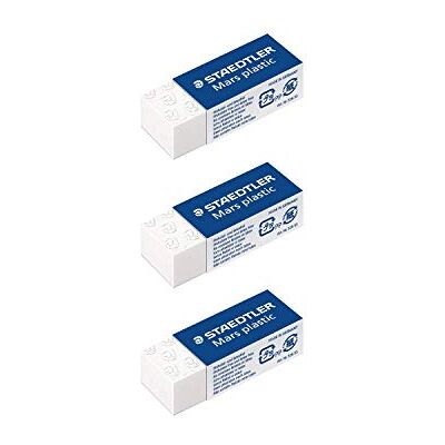 Staedtler – Set di 3 gomme plastica Marzo Plastic Mini Bianco Staedtler – Set di 3 gomme plastica Marzo Plastic Mini Bianco