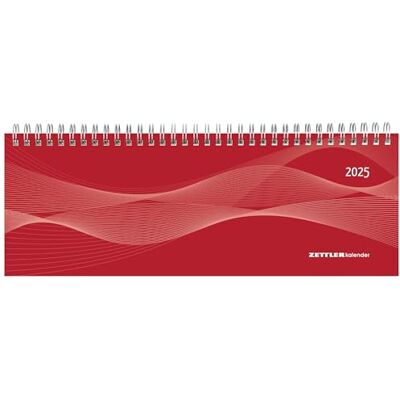 Zettler Calendario da tavolo 2025 rosso, 29,7 x 10,5 cm, calendario da ufficio con 128 pagine, 1 settimana su 2 pagine, panoramica mensile, area appunti, parte degli indirizzi, rilegatura ad anelli Zettler Calendario da tavolo 2025 rosso, 29,7 x 10,5 cm, calendario da ufficio con 128 pagine, 1 settimana su 2 pagine, panoramica mensile, area appunti, parte degli indirizzi, rilegatura ad anelli