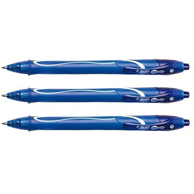 BIC Set di 3 penne a inchiostro gel Gelocity Quick Dry punta media blu BIC Set di 3 penne a inchiostro gel Gelocity Quick Dry punta media blu