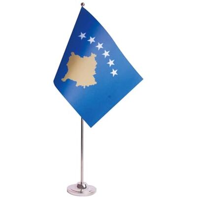 AZ FLAG Bandiera da Tavolo Kosovo 22x15 cm Kosovara Raso Base Metallo Uso interno bandiera da tavolo Kosovë finitura cucita e bordi rinforzati con asta e base metallica AZ FLAG Bandiera da Tavolo Kosovo 22x15 cm Kosovara Raso Base Metallo Uso interno bandiera da tavolo Kosovë finitura cucita e bordi rinforzati con asta e base metallica