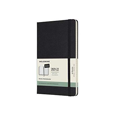 Moleskine 18 Monate Wochen Notizkalender Deutsch 2021/2022, Large/A5, 1 Wo = 1 Seite, rechts linierte Seite, Gebunden, Schwarz Moleskine 18 Monate Wochen Notizkalender Deutsch 2021/2022, Large/A5, 1 Wo = 1 Seite, rechts linierte Seite, Gebunden, Schwarz