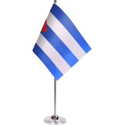 AZ FLAG Bandiera da Tavolo Cuba 22x15 cm da Tavolo Cubana Raso Base Metallo Uso interno bandiera da tavolo finitura cucita e bordi rinforzati con asta e base metallica AZ FLAG Bandiera da Tavolo Cuba 22x15 cm da Tavolo Cubana Raso Base Metallo Uso interno bandiera da tavolo finitura cucita e bordi rinforzati con asta e base metallica