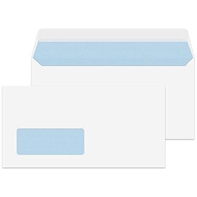 Blake Everyday 110 x 220 mm 100 g/m2 Portafoglio Stacca e sigilla () Bianco, Confezione da 500 Blake Everyday 110 x 220 mm 100 g/m2 Portafoglio Stacca e sigilla () Bianco, Confezione da 500