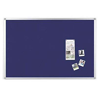 BoardsPlus Lavagna In Feltro Blu, 105 x 75 cm, Bacheca Con Cornice In Alluminio, Superficie Di Feltro Liscia Blu BoardsPlus Lavagna In Feltro Blu, 105 x 75 cm, Bacheca Con Cornice In Alluminio, Superficie Di Feltro Liscia Blu