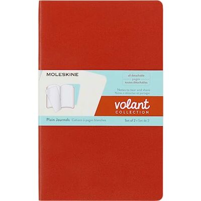 Moleskine Volant Journal, Set 2 Quaderni a Pagine Bianche, Copertina Morbida e Fogli Staccabili, Colori Arancione Corallo e Blu Acquamarina, Formato Large 13 x 21 cm Moleskine Volant Journal, Set 2 Quaderni a Pagine Bianche, Copertina Morbida e Fogli Staccabili, Colori Arancione Corallo e Blu Acquamarina, Formato Large 13 x 21 cm