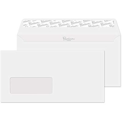 Blake Premium Business 110 x 220 mm 120 g/m2 Portafoglio Stacca e sigilla () Bianco diamante liscio, Confezione da 500 Blake Premium Business 110 x 220 mm 120 g/m2 Portafoglio Stacca e sigilla () Bianco diamante liscio, Confezione da 500