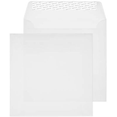 Blake Senses 160 x 160 mm 100 g/m2 Quadrato Stacca e sigilla () Bianco traslucido, Confezione da 500 Blake Senses 160 x 160 mm 100 g/m2 Quadrato Stacca e sigilla () Bianco traslucido, Confezione da 500