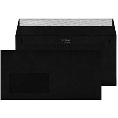 Blake Colour 114 x 229 mm 120 g/m2 Portafoglio Stacca e sigilla () Nero intenso, Confezione da 500 Blake Colour 114 x 229 mm 120 g/m2 Portafoglio Stacca e sigilla () Nero intenso, Confezione da 500