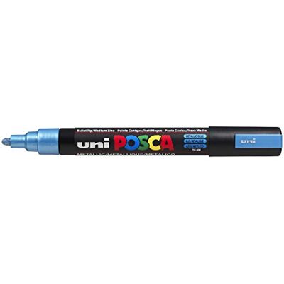 Uni-Ball : Posca Marker : PC-5M : Medium Bullet Tip : 1.8 2.5mm : Metallic Blue Uni-Ball : Posca Marker : PC-5M : Medium Bullet Tip : 1.8 2.5mm : Metallic Blue