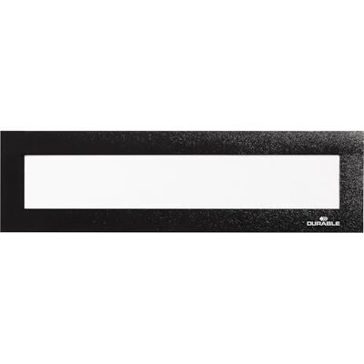 Durable Duraframe Magnetic Top, Cornice Espositiva a Fissaggio Magnetico per Intestazioni, Confezione da 5 Pezzi, 210 x 40 mm, Nero Durable Duraframe Magnetic Top, Cornice Espositiva a Fissaggio Magnetico per Intestazioni, Confezione da 5 Pezzi, 210 x 40 mm, Nero