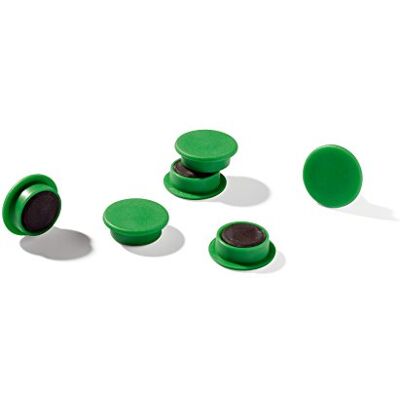 Durable Magneti in plastica colorata, 21 mm (diametro), forza magnetica 210 p, verde, confezione da 6 pezzi Durable Magneti in plastica colorata, 21 mm (diametro), forza magnetica 210 p, verde, confezione da 6 pezzi
