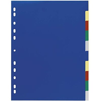 Durable Divisorio con cavalierini colorati, etichette personalizzabili, 10 tasti, copertina non stampabile, f.to A4 extra-largo, foratura universale Durable Divisorio con cavalierini colorati, etichette personalizzabili, 10 tasti, copertina non stampabile, f.to A4 extra-largo, foratura universale