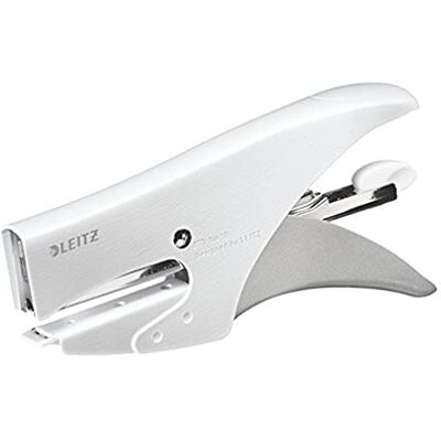 Leitz Cucitrice a Pinza, Capacità fino a 15 Fogli, Bianco (Ghiaccio), Design Ergonomico in Metallo, Caricamento Posteriore, Include Punti P2 (No. 10), Gamma Style, Blister, Leitz Cucitrice a Pinza, Capacità fino a 15 Fogli, Bianco (Ghiaccio), Design Ergonomico in Metallo, Caricamento Posteriore, Include Punti P2 (No. 10), Gamma Style, Blister,