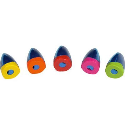 MOR Temperamatite plastica Jumbo un uso con scomparto e coperchio di sicurezza colori assortiti (10 unità) MOR Temperamatite plastica Jumbo un uso con scomparto e coperchio di sicurezza colori assortiti (10 unità)