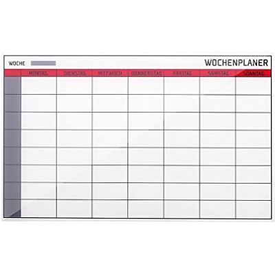 Bi-Office Agenda settimanale in vetro, magnetica, senza cornice, 78 x 48 cm Bi-Office Agenda settimanale in vetro, magnetica, senza cornice, 78 x 48 cm