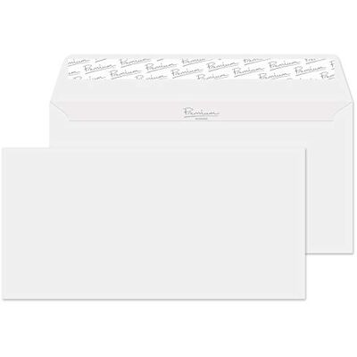 Blake Premium Business 110 x 220 mm 120 g/m2 Portafoglio Stacca e sigilla () Bianco diamante liscio, Confezione da 500 Blake Premium Business 110 x 220 mm 120 g/m2 Portafoglio Stacca e sigilla () Bianco diamante liscio, Confezione da 500