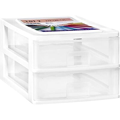 GREAT PLASTIC - 2 scatole - Bianco - Scatole di stoccaggio GREAT PLASTIC - 2 scatole - Bianco - Scatole di stoccaggio