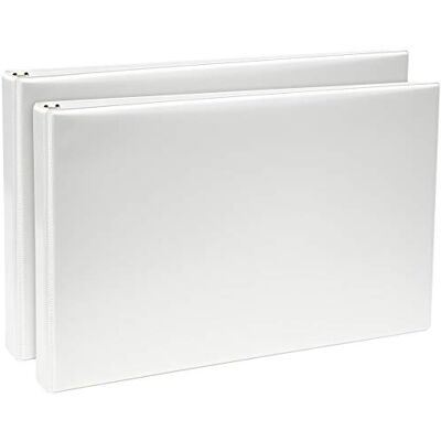 Avery Raccoglitori a 3 anelli, anelli obliqui da 2,5 cm, per carta da 28 x 43 cm, bianco, confezione da 2 () Avery Raccoglitori a 3 anelli, anelli obliqui da 2,5 cm, per carta da 28 x 43 cm, bianco, confezione da 2 ()