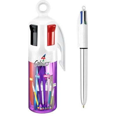 BIC 4 Colori, Penne Multicolore, Set 6 Penne a Sfera a Scatto con Inchiostri Classici e Pastello, Fusti Assortiti, Cancelleria Scuola e Università BIC 4 Colori, Penne Multicolore, Set 6 Penne a Sfera a Scatto con Inchiostri Classici e Pastello, Fusti Assortiti, Cancelleria Scuola e Università