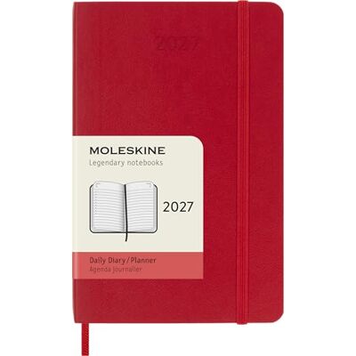 Moleskine Agenda Giornaliera 2027, Planner 12 Mesi Con Copertina Morbida e Chiusura Elastica, Formato Pocket 9x14 cm, Colore Rosso Scarlatto Moleskine Agenda Giornaliera 2027, Planner 12 Mesi Con Copertina Morbida e Chiusura Elastica, Formato Pocket 9x14 cm, Colore Rosso Scarlatto