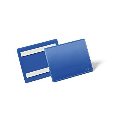Durable Buste con Bande Adesive, A6 Orizzontale, Confezione da 50 Pezzi, Blu Durable Buste con Bande Adesive, A6 Orizzontale, Confezione da 50 Pezzi, Blu