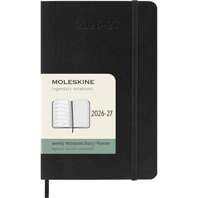 Moleskine 18 Monate Wochenkalender 2026/2027, P/A6, 1 Wo = 1 Seite, Rechts Linierte Seite, Weicher Einband, Schwarz Moleskine 18 Monate Wochenkalender 2026/2027, P/A6, 1 Wo = 1 Seite, Rechts Linierte Seite, Weicher Einband, Schwarz