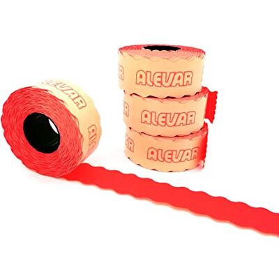 Alevar 26x12 Blister 10 Rotoli Etichette per Prezzatrice, Rosso Fluo Permanente, 1.000 Etichette per Rotolo, Totale 10.000 Etichette Alevar 26x12 Blister 10 Rotoli Etichette per Prezzatrice, Rosso Fluo Permanente, 1.000 Etichette per Rotolo, Totale 10.000 Etichette