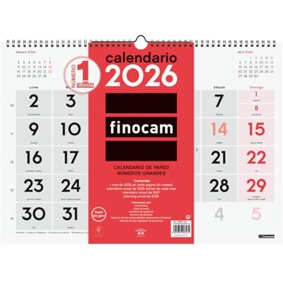 finocam Calendario da Parete Numeri Grandi 2026 Mese Vista Gennaio Dicembre 2026 (12 mesi) Calendario 2026 Planner mensile Neutro Italiano finocam Calendario da Parete Numeri Grandi 2026 Mese Vista Gennaio Dicembre 2026 (12 mesi) Calendario 2026 Planner mensile Neutro Italiano