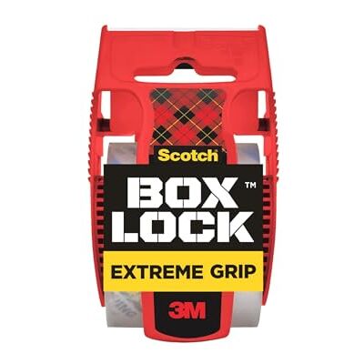 Scotch Nastro Box Lock, Trasparente, 1 Rotolo con Dispenser, 48 mm x 20,3 m Nastro da Imballaggio ad Alta Resistenza, Potere Adesivo Avanzato, Sigilla le Scatole, Ideale per Spedizioni e Traslochi Scotch Nastro Box Lock, Trasparente, 1 Rotolo con Dispenser, 48 mm x 20,3 m Nastro da Imballaggio ad Alta Resistenza, Potere Adesivo Avanzato, Sigilla le Scatole, Ideale per Spedizioni e Traslochi