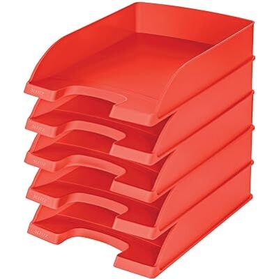 Leitz 52270220 Plus Standard, Vaschetta Porta Corrispondenza, Formato A4, Colore Rosso, Confezione da 5 pezzi Leitz 52270220 Plus Standard, Vaschetta Porta Corrispondenza, Formato A4, Colore Rosso, Confezione da 5 pezzi