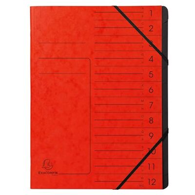 Exacompta Rif. 541205E Cartone da 10 raccoglitori con dorso aggraffato con elastici copertina stampata in carta lucida e interna in carta riciclata nera 12 scomparti 24,5x 32 cm A4 Exacompta Rif. 541205E Cartone da 10 raccoglitori con dorso aggraffato con elastici copertina stampata in carta lucida e interna in carta riciclata nera 12 scomparti 24,5x 32 cm A4