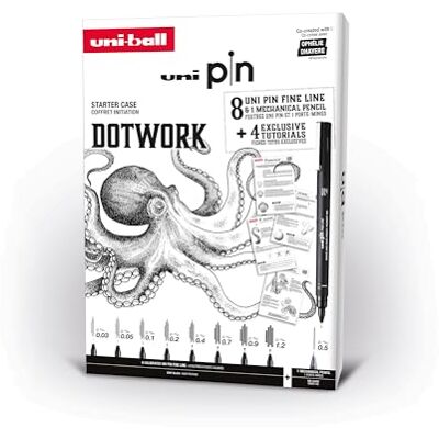 OSAMA UNI PIN Brush Pen Fine Liner per Dotwork, Kit Disegno Tecnico con Pennarelli Indelebili Punta Fine Professionali per Imparare a Disegnare e 1 Portamine Set Penne Nere + QR Code Tutorial OSAMA UNI PIN Brush Pen Fine Liner per Dotwork, Kit Disegno Tecnico con Pennarelli Indelebili Punta Fine Professionali per Imparare a Disegnare e 1 Portamine Set Penne Nere + QR Code Tutorial