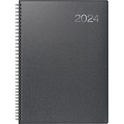 BRUNNEN Agenda settimanale modello 763 2024 2 pagine = 1 settimana formato foglio 21 x 29 cm, nero vulcanico BRUNNEN Agenda settimanale modello 763 2024 2 pagine = 1 settimana formato foglio 21 x 29 cm, nero vulcanico