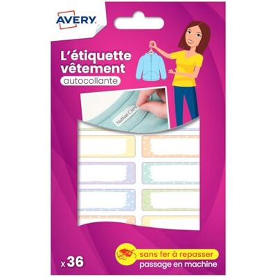 Avery Etichette adesive colorate pastello scritte 36 pezzi – adesivo personalizzabile con pennarello permanente – durevole lavabile fino a 40 °C e asciugatrice – 1,3 x 4,5 cm Avery Etichette adesive colorate pastello scritte 36 pezzi – adesivo personalizzabile con pennarello permanente – durevole lavabile fino a 40 °C e asciugatrice – 1,3 x 4,5 cm