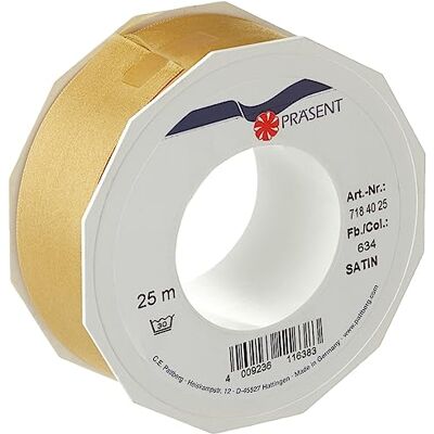 Nastro Satin Oro C.E. Pattberg - 25m Decorazione & Regalo Nastro Satin Oro C.E. Pattberg - 25m Decorazione & Regalo