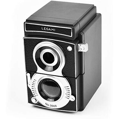Legami Temperamatite a Manovella Camera!, 7x10 cm, Affilatura Regolabile, Vassoio Estraibile, Old but gold!, per Temperare Matite e Pastelli con Precisione Legami Temperamatite a Manovella Camera!, 7x10 cm, Affilatura Regolabile, Vassoio Estraibile, Old but gold!, per Temperare Matite e Pastelli con Precisione