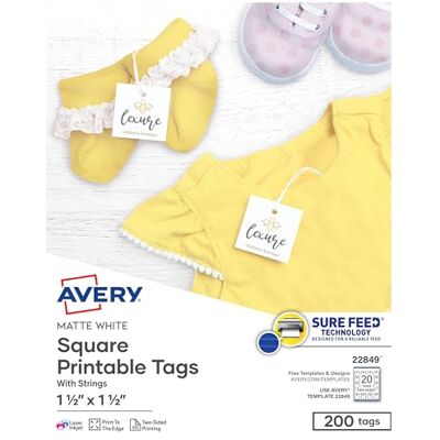 Avery TAG,SQ,PRNTBL,200PK,WH Avery TAG,SQ,PRNTBL,200PK,WH