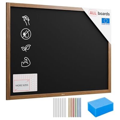 ALLboards Lavagna Nera da Gesso con Cornice in Legno 120x90cm, Scrivibile con Gessetti e Pennarelli a Gesso, Per Bar, Ristoranti, Menu, lavagne cancellabili per ristorante, lavagna di legno ALLboards Lavagna Nera da Gesso con Cornice in Legno 120x90cm, Scrivibile con Gessetti e Pennarelli a Gesso, Per Bar, Ristoranti, Menu, lavagne cancellabili per ristorante, lavagna di legno