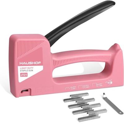 HAUSHOF Graffatrice Manuale con Levapunti Rosa, Graffe Tipo 53, 6-10 mm, Set Sparapunti con 800 Graffette (8 mm) HAUSHOF Graffatrice Manuale con Levapunti Rosa, Graffe Tipo 53, 6-10 mm, Set Sparapunti con 800 Graffette (8 mm)