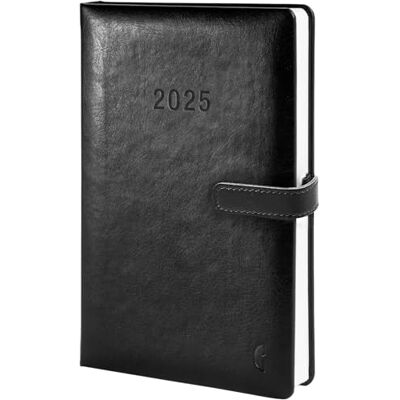 Chronoplan Agenda 2025 (agenda A5 (140 x 215 mm), copertina rigida in similpelle di alta qualità, agenda giornaliera, 1 giorno su 1 pagina, chiusura magnetica, portapenne) nero Chronoplan Agenda 2025 (agenda A5 (140 x 215 mm), copertina rigida in similpelle di alta qualità, agenda giornaliera, 1 giorno su 1 pagina, chiusura magnetica, portapenne) nero