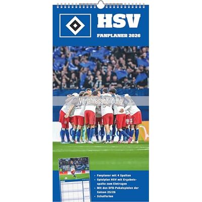 Alpha Hamburger SV 2027: Fanplaner 22x45 cm mit 4 Spalten, Ergebnisspalte, deutschem Kalendarium & Schulferien Fußball-Familienkalender mit Spielerfotografien Alpha Hamburger SV 2027: Fanplaner 22x45 cm mit 4 Spalten, Ergebnisspalte, deutschem Kalendarium & Schulferien Fußball-Familienkalender mit Spielerfotografien