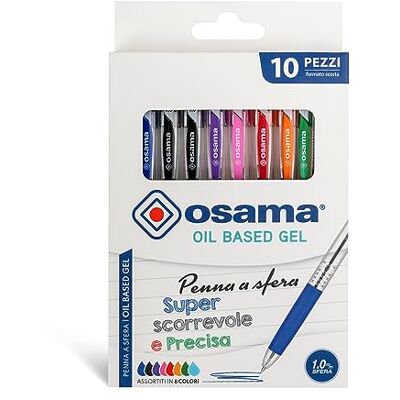 OSAMA OBG penne a sfera a scatto colorate, scorrevole e precisa 10 pezzi OSAMA OBG penne a sfera a scatto colorate, scorrevole e precisa 10 pezzi