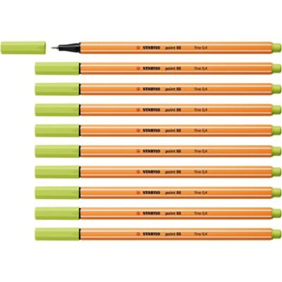 STABILO point 88 Fineliner Confezione da 10 Lime STABILO point 88 Fineliner Confezione da 10 Lime